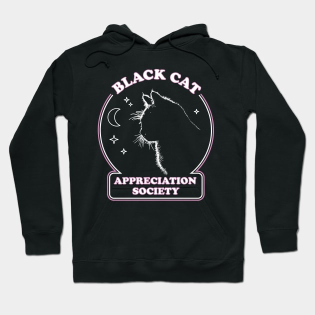 Black Cat Appreciation Society - Retro Witch Halloween Costume Hoodie by YourGoods